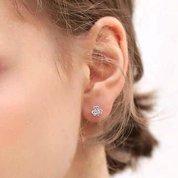 Sterling Silver Celtic Knot Stud Earrings for Women Girls Irish Jewelry 6-10mm - Picture 6 of 9